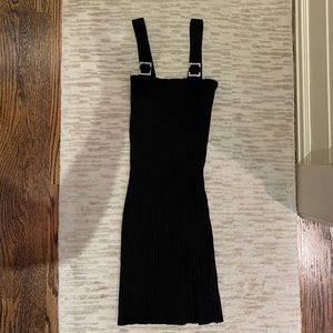 For Love and Lemons little black dress with silver buckles!